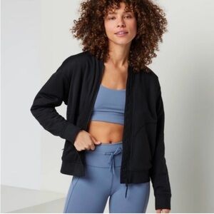 Vuori Halo Basin Bomber Jacket-Women's-Black-Size Medium-NWT